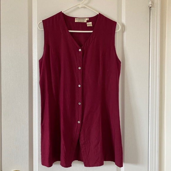 Club Monaco Silk Tunic in Wine Color - Picture 1 of 3